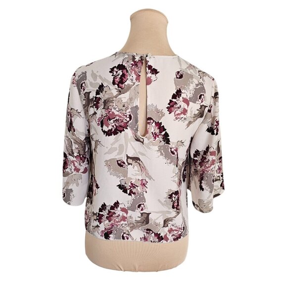 Wilfred Aritzia Off White Red Pink Floral Blouse Sz S - Picture 3 of 8